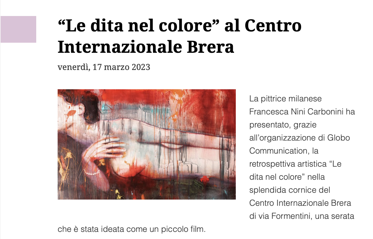 Le dita nel colore al Centro Internazionale Brera le dita nel colore al centro internazionale brera
